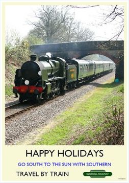 Heritage Rail Poster - Happy Holidays - Bluebell Railway