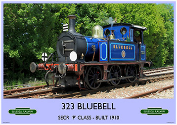 Heritage Rail Poster - 323 Bluebell - Bluebell Railway