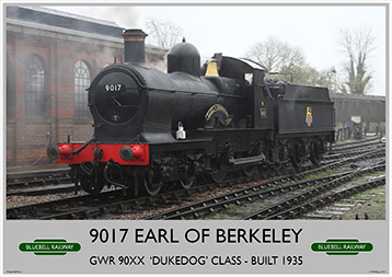 Heritage Rail Poster - 9017 Earl of Berkeley - Bluebell Railway 