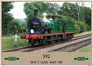 Heritage Rail Poster - 592 'C' Class - Bluebell Railway